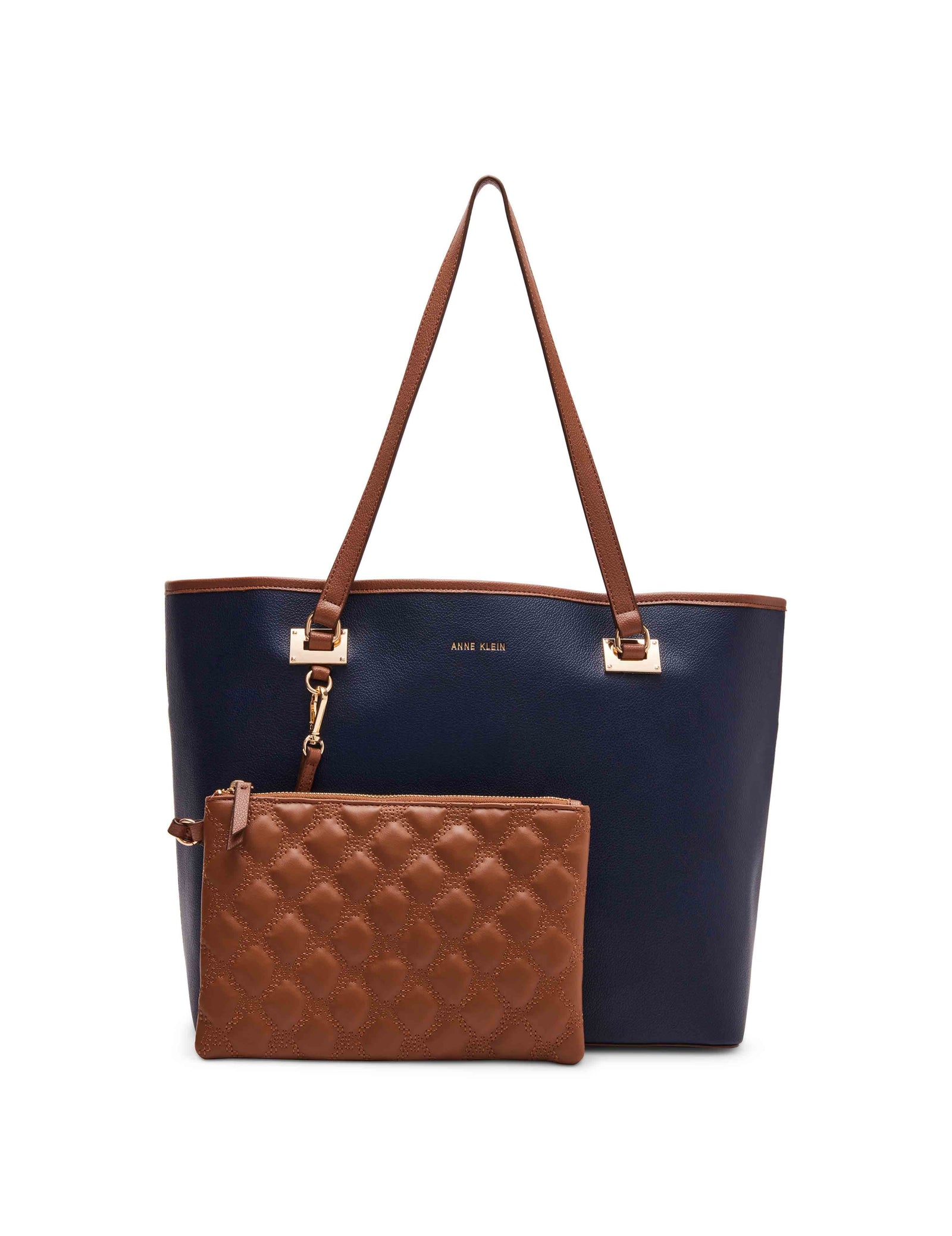 CALVIN KLEIN Orange Leather Tote Handbag Purse - Walmart.com